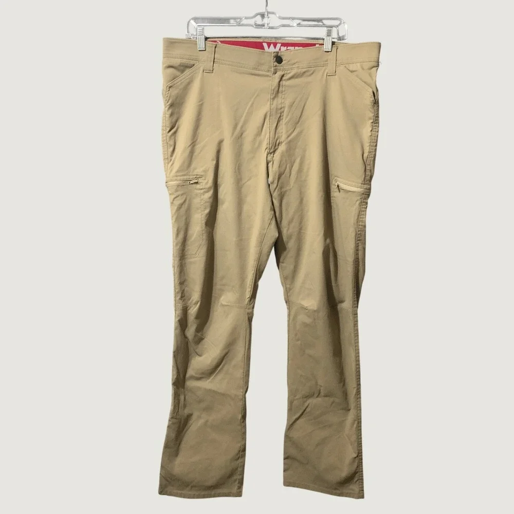 Wrangler ATG Pants Mens 38x32 10NW788FR Khaki Outdoor Utility Cargo Gorpcore
